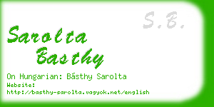 sarolta basthy business card
